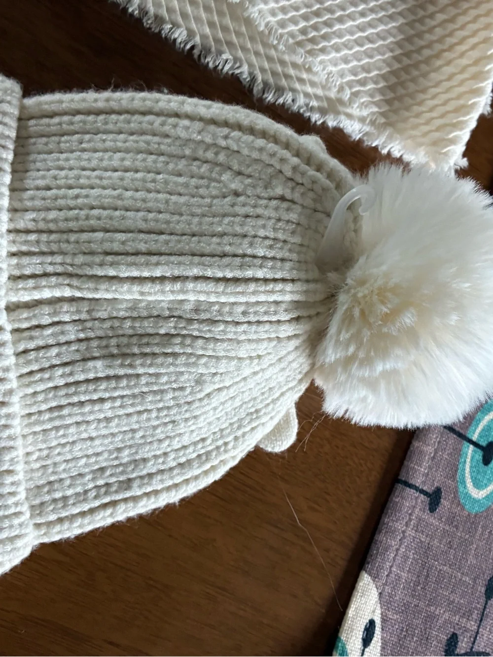 Cozy Cream Beanie & Glove 2-Piece Set. Separate branded scarf/ Shaw